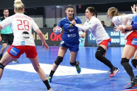Handball, Golden League Damen, Rumänien - Dänemark Maria Zamfirescu (Roumanie) HANDBALL : Golden League - 3eme journee - Roumanie vs Danemark - 24 03 2019 KevinDomas Panoramic 