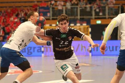 Handball 2 Handball Bundesliga 2018 2019 Handball Sportverein Hamburg vs EHV Aue Eric Meinhardt EHV Aue Philipp Bauer Sportverein Hamburg Sporthalle Hamburg Hamburg Hamburg