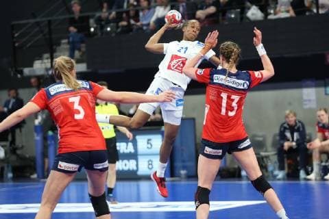 Handball, Golden League Damen, Frankreich - Norwegen Orlane Kanor (France) HANDBALL : Golden League - 3eme journee - France vs Norvege - 24 03 2019 KevinDomas Panoramic 