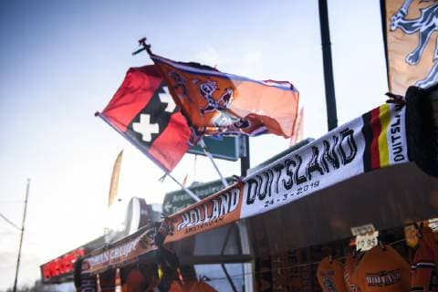 24 03 2019 xkvx Football European Championship Qualification 2020 Netherlands National Team Germany emspor v l Netherlands Germany Scarf DFL DFL REGULATIONS PROHIBIT ANY USE OF PHOTOGRAPHS as IMAGE SEQUENCES and or QUASI VIDEO Amsterdam