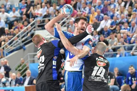 Handball, CL, Orlen Wisla Plock - MOL-Pick Szeged PLOCK, 24.03.2019 MECZ LIGA MISTRZOW PILKA RECZNA MEZCZYZN SEZON 2018 19 --- MEN S HANDBALL CHAMPIONS LEAGUE MATCH: SPR ORLEN WISLA PLOCK - MOL-PICK SZEGED NZ DAN RACOTEA MATEJ GABER JOAN CANELLAS REIXACH FOT. DOMINIK BUZE FOTOPYK NEWSPIX.PL --- Newspix.pl  190324MiD032