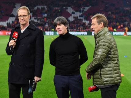 Football Men Season 2018 19 European Championship Qualification Group C 2 Matchday International match in Amsterdam Netherlands Germany v l Moderator Florian König RTL national coach Joachim Löw Germany TV expert Jürgen Klinsmann RTL 24 03 2019 Copyright: xMatthiasxKochx