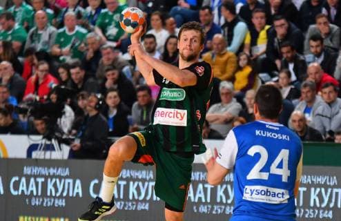 24.03.2019 Bitola Bitolj(North Macedonia) HC Eurofarm Rabotnik-TSV Hannover-Burgdorf EHF Cup group phase men s handball Fabian Böhm (C)TSV Hannover Burgdorf :Str 