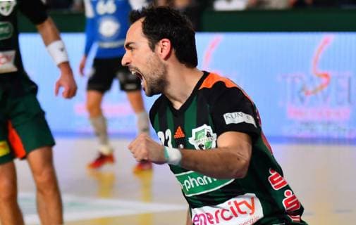 24.03.2019 Bitola Bitolj(North Macedonia) HC Eurofarm Rabotnik-TSV Hannover-Burgdorf EHF Cup group phase men s handball Cristian Ugalde Garcia TSV Hannover Burgdorf :Str 