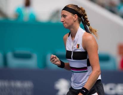 March 25, 2019 - Miami, FLORIDA, USA - Petra Kvitova of the Czech Republic in action during her fourth-round match at the 2019 Miami Open WTA Tennis Damen Premier Mandatory tennis tournament 2019 Miami Open, Tennis, Miami, United States, Mar 25 - ZUMAa181 20190325_zaa_a181_054 Copyright: xAFP7x