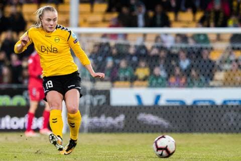 190327 Sarah Alexandra Lilleberg Suphellen of LSK Women during the UEFA Womens Champions League quarterfinal match between LSK Women and Barcelona on March 27 2019 in Lillestrom Photo Jon Olav Nesvold PICTURE CODE code JE 160436,  Copyright: JONxOLAVxNESVOLD BB190327JE007