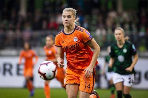 GER UWCL quarter finals VfL Wolfsburg vs Olympique Lyon 27 03 2019 AOK Stadium Wolfsburg GER UWCL quarter finals VfL Wolfsburg vs Olympique Lyon UEFA REGULATIONS PROHIBIT ANY USE OF PHOTOGRAPHS AS IMAGE SEQUENCES AND OR QUASI VIDEO picture shows single action Ada Stolsmo Hegerberg Lyon 14 nordphotox xRauch nph00251