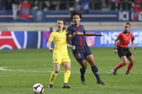 Shuang Wang (PSG) FOOTBALL FEMININ : PSG Vs Chelsea - Ligue des Champions - 27 03 2019 MichaelBaucher Panoramic 