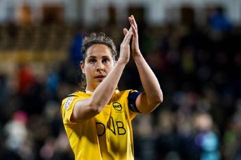 190327 Ingrid Moe Wold of LSK Women after the UEFA Womens Champions League quarterfinal match between LSK Women and Barcelona on March 27 2019 in Lillestrom Photo Jon Olav Nesvold PICTURE CODE code JE 160436,  Copyright: JONxOLAVxNESVOLD BB190327JE052
