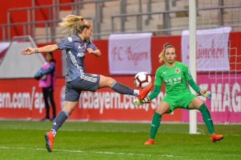 Football UEFA Womens Champions League 27 03 2019 FC Bayern München SK Slavia Praha Football UEFA Womens Champions League 27 03 2019 FC Bayern München SK Slavia Praha in Munich FCB Campus Bayern Germany Shot at the goal of Praha by Mandy Islacker DFL REGULATIONS PROHIBIT ANY USE OF PHOTOGRAPHS AS IMAGE SEQUENCES AND OR QUASI VIDEO
