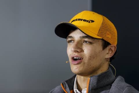 March 28, 2019 - Sakhir, Bahrain - LANDO NORRIS of McLaren F1 Team during the press conference PK Pressekonferenz of the 2019 FIA Formula 1 Bahrain Grand Prix at Bahrain International Circuit in Sakhir, Bahrain. Formula 1 2019 - Bahrain Grand Prix Preparations - ZUMAg147 20190328_zap_g147_005 Copyright: xJamesxGasperottix