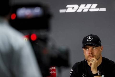 March 28, 2019 - Sakhir, Bahrain - VALTTERI BOTTAS of Mercedes AMG Petronas Motorsport during the press conference PK Pressekonferenz of the 2019 FIA Formula 1 Bahrain Grand Prix at Bahrain International Circuit in Sakhir, Bahrain. Formula 1 2019 - Bahrain Grand Prix Preparations - ZUMAg147 20190328_zap_g147_006 Copyright: xJamesxGasperottix
