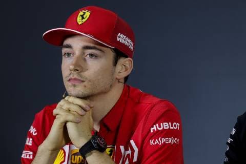March 28, 2019 - Sakhir, Bahrain - CHARLES LECLERC of Scuderia Ferrari Mission Winnow during the press conference PK Pressekonferenz of the 2019 FIA Formula 1 Bahrain Grand Prix at Bahrain International Circuit in Sakhir, Bahrain. Formula 1 2019 - Bahrain Grand Prix Preparations - ZUMAg147 20190328_zap_g147_009 Copyright: xJamesxGasperottix