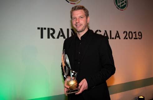 28 03 2019 xfux Soccer DFB Coach DFB Ceremony on the occasion of the completion of the 65 Soccer Teachers Course emspor v l Coach Florian Kohfeldt SV Werder Bremen will be awarded the DFB Trainer Prize Cologne