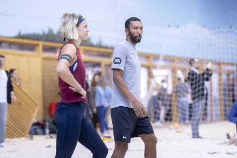 Laura Ludwig l and Imornefe Bowes Media Day Beach Volleyball National Teams Germany 28 03 19 Hamburg Schleswig Holstein Germany Beach Center Copyright: xAgentur54Gradx xJohnxGarvex