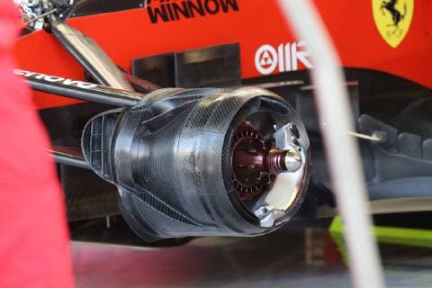 Photo4 LaPresse 29 03 2019 Sakhir, Bahrain Grand Prix Formula One Bahrain 2019 In the pic: Scuderia Ferrari SF90 brake system Tech Detail  Copyright: xPhoto4 LaPressex