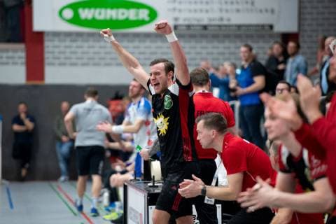 Lübbecke Germany 29 03 2019 2 Handball Bundesliga 2018 2019 TuS N Lübbecke vs TV Großwallstadt Jo Gerrit Genz Lübbecke Lübbecke Nordrhein Westfalen Germany Merkur Arena