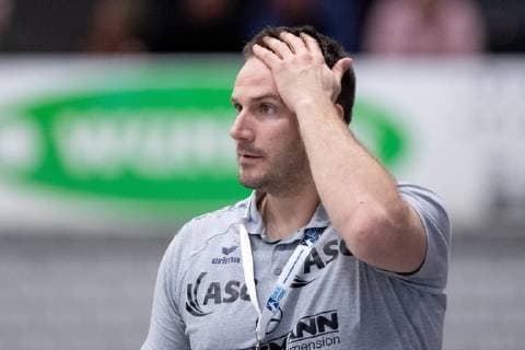 Lübbecke Germany 29 03 2019 2 Handball Bundesliga 2018 2019 TuS N Lübbecke vs TV Großwallstadt Florian Bauer Trainer Großwallstadt Lübbecke Nordrhein Westfalen Germany Merkur Arena