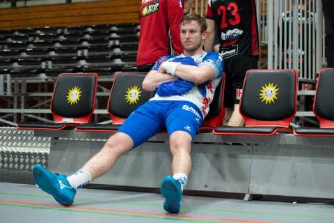Lübbecke Germany 29 03 2019 2 Handball Bundesliga 2018 2019 TuS N Lübbecke vs TV Großwallstadt Mario Stark Großwallstadt Lübbecke Nordrhein Westfalen Germany Merkur Arena