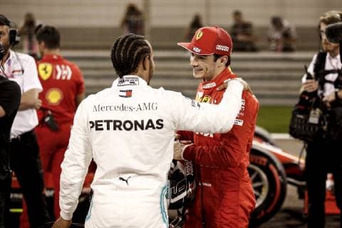 Motorsports: FIA Formula One World Championship WM Weltmeisterschaft 2019, Grand Prix of Bahrain, 44 Lewis Hamilton (GBR, Mercedes AMG Petronas Motorsport), 16 Charles Leclerc (MCO, Scuderia Ferrari Mission Winnow), Sakhir Bahrain