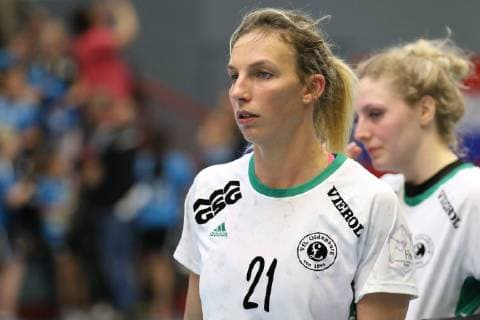 Disappointment with Angie Geschke VfL Oldenburg 21 HSG Blomberg Lippe vs VfL Oldenburg Handball 1 Women Bundesliga 30 03 2019 HSG Blomberg Lippe vs VfL Oldenburg Handball 1 Bundesliga Women 30 03 2019 Blomberg Copyright: xEibner-Pressefoto Strohdiekx ep_jsk