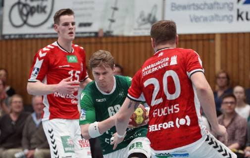 v li Dominik Axmann Handball Sportverein Hamburg Julian Sauer DJK Rimpar Wölfe Marius Fuchs Handball Sportverein Hamburg Fussball 3 Liga FC Würzburger Kickers SC Preußen Münster 06 xfsx