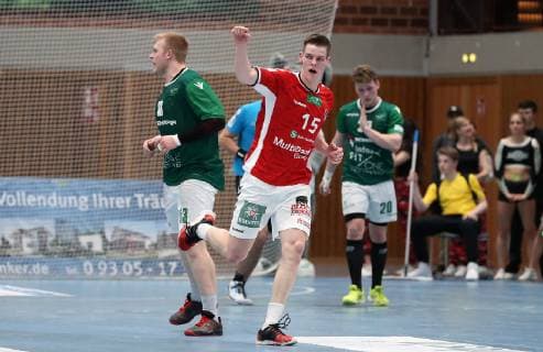 v li Patrick Gempp DJK Rimpar Wölfe Dominik Axmann Handball Sportverein Hamburg cheers Lukas Siegler DJK Rimpar Wölfe DKB 2 Handball Bundesliga DJK Rimpar Wölfe Handball Sportverein Hamburg xfsx