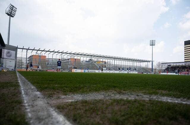 31 03 2019 xfux Soccer 3 League SV Wehen Wiesbaden Karlsruher SC emspor wispor v l View Overview Interior Brita Arena Stadium Construction site Back straight Field DFL DFB REGULATIONS PROHIBIT ANY USE OF PHOTOGRAPHS as IMAGE SEQUENCES and or QUASI VIDEO Wiesbaden