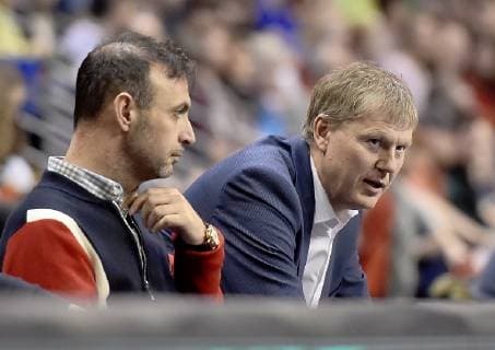 31 03 2019 xlakx Handball HBL Fuechse Berlin Balatonfueredi KSE emspor v l Bob Hanning Managing Director Fuechse Berlin Volker Zerbe Sports Coordinator Fuechse Berlin Berlin
