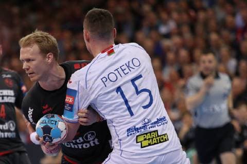 SG Flensburg Handewitt vs Brest HC Meshkov Handball EHF Champions League Round of 16 31 03 19 Anders Zachariassen SG Flensburg Handewitt 22 vs Vid Poteko Brest HC Meshkov 15 xmmkx