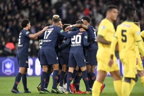 JOIE - EQUIPE DE FOOTBALL DU PSG FOOTBALL : Paris SG vs Nantes - Coupe de France - 03 04 2019 AnthonyBIBARD FEP Panoramic 