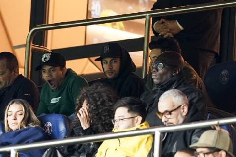 NEYMAR JR (PSG) dans les tribunes FOOTBALL : PSG vs Nantes - 1 2 finale Coupe de France - Paris - 03 04 2019 JBAutissier Panoramic 