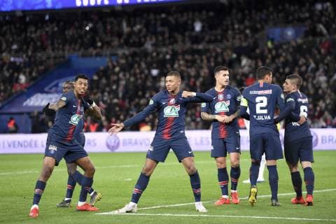 jOIE - 07 KYLIAN MBAPPE (PSG) - 03 Presnel KIMPEMBE (psg) FOOTBALL : Paris SG vs Nantes - Coupe de France - 03 04 2019 AnthonyBIBARD FEP Panoramic 