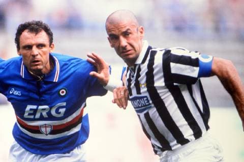 PIETRO VIERCHOWOD, GIANLUCA VIALLI CAMPIONATO SERIE A 1994-95 JUVENTUS-SAMPDORIA