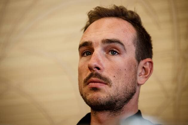 Sport Bilder des Tages German John Degenkolb of Trek-Segafredo pictured during a press conference PK Pressekonferenz of team Trek-Segafredo, Thursday 04 April 2019, ahead of the Ronde van Vlaanderen - Tour des Flandres - Tour of Flanders one day cycling race, in Sint-Michiels, Brugge. KURTxDESPLENTER  x05561600x