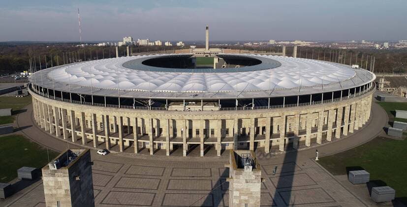 Football Mens Season 2018 2019 Around the Olympiastadion Berlin in picture View from Olympic Square 04 04 2019 Copyright: xMatthiasxKochx