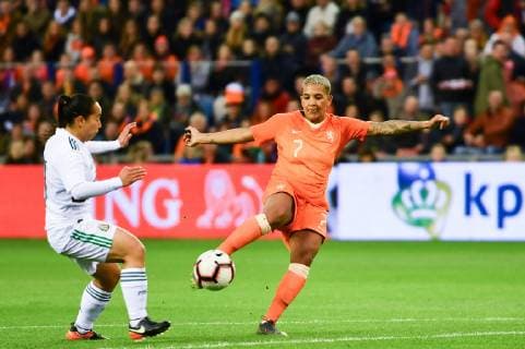 Shanice van de Sanden Netherlands Holland 7 in goal shot football women international Netherlands Mexico xmkx