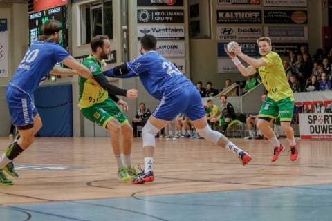 2 Handball Bundesliga VFL Eintracht Hagen TSV Bayer Dormagen Hagen 5 4 2019 Sören Kress Eintracht Hagen VFL Eintracht Hagen TSV Bayer Dormagen at the Krollmann Arena Hagen 5 4 2019