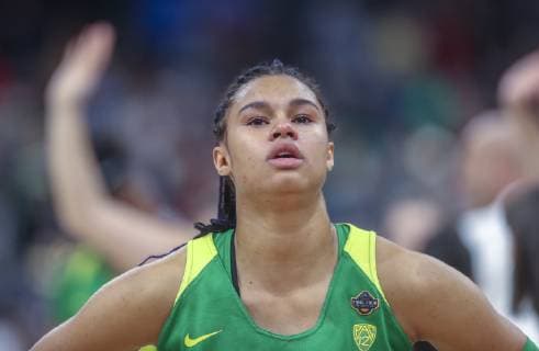 April 5, 2019 - Tampa, Florida, U.S. - DIRK SHADD Times.Oregon Ducks forward Satou Sabally (0) reacts after the Ducks lost 72-67 to the Baylor Lady Bears in their NCAA College League USA Women s Final Four semi-final game Friday, April 5, 2019 in Tampa. Florida News - April 5, 2019 - ZUMAs70_ 90532053st Copyright: xDirkxShaddx