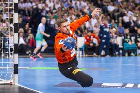 Hamburg Germany 06 April 2019 REWE Final 4 DHB Cup Semifinals TSV Hannover Burgdorf vs SC Magdeburg Torhueter Urban Lesjak Hannover Hamburg Barclaycard Arena Hamburg Germany