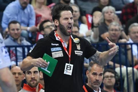 HBL DHB Cup Semifinal TSV Hannover Burgdorf vs SC Magdeburg 06 04 19 Hamburg HBL DHB Cup Final Four 2019 Semifinal TSV Hannover Burgdorf vs SC Magdeburg in picture Coach Bennett Wiegert Magdeburg nordphoto xWitke nph00002