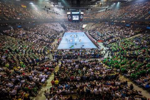 Hamburg Germany 06 April 2019 REWE Final 4 DHB Cup Semifinal TSV Hannover Burgdorf vs SC Magdeburg Overview Barlaycard Arena Hamburg Barclaycard Arena Hamburg Germany