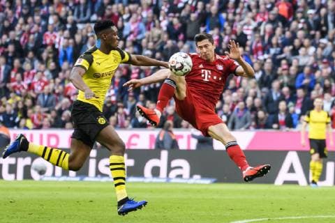 06.04.2019, xkvx, Fussball 1.Bundesliga, FC Bayern Muenchen - Borussia Dortmund emspor, v.l. Goal scored, Tor zum 2:0 durch Robert Lewandowski (FCB - FC Bayern Muenchen) (DFL DFB REGULATIONS PROHIBIT ANY USE OF PHOTOGRAPHS as IMAGE SEQUENCES and or QUASI-VIDEO) Muenchen *** 06 04 2019 xkvx Football 1 Bundesliga FC Bayern Muenchen Borussia Dortmund emspor v l Goal scored Goal to 2 0 by Robert Lewandowski FCB FC Bayern Muenchen DFL DFB REGULATIONS PROHIBIT ANY USE OF PHOTOGRAPHS as IMAGE SEQUENCES and or QUASI VIDEO Muenchen