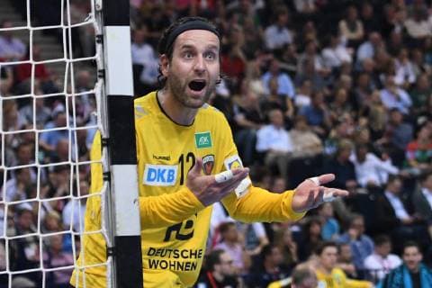HBL DHB Cup Semifinal THW Kiel vs Fuechse Berlin 06 04 19 Hamburg HBL DHB Cup Final Four 2019 Semifinal THW Kiel vs Fuechse Berlin in picture Torhueter Silvio Heinevetter Berlin 12 horrified nordphoto xWitke nph00002