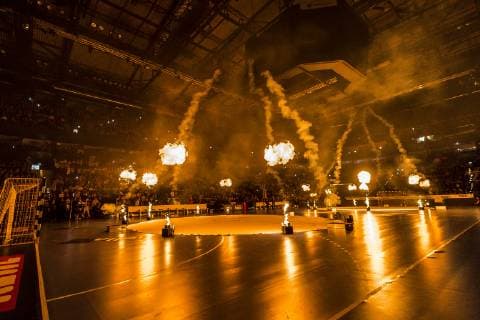 Hamburg Germany 06 April 2019 REWE Final 4 DHB Cup semi-final THW Kiel vs Fuechse Berlin Overview Arena Hamburg Barclaycard Arena Hamburg Germany