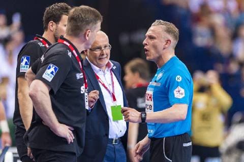 Hamburg Germany 06 April 2019 REWE Final 4 DHB Cup Semifinals THW Kiel vs Fuechse Berlin Hamburg Barclaycard Arena Hamburg Hamburg Germany
