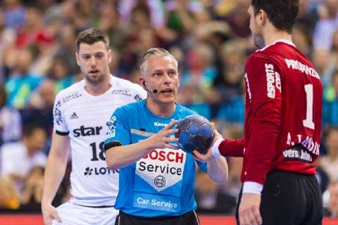 Hamburg Germany 06 April 2019 REWE Final 4 DHB Cup Semifinals THW Kiel vs Fuechse Berlin Hamburg Barclaycard Arena Hamburg Hamburg Germany