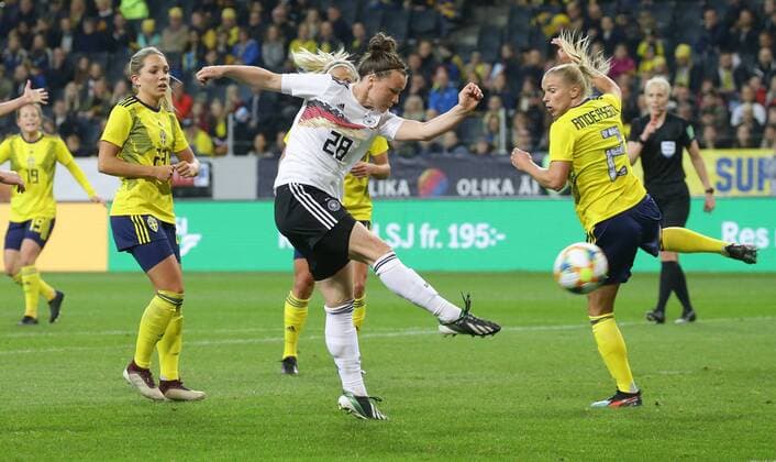 Stockholm football international women Sweden vs Germany Marina Hegering GER