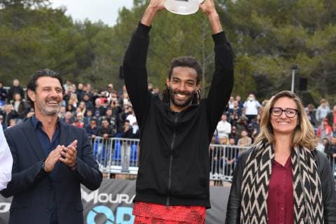 Patrick Mouratoglou, Mary Pierce - Dustin Brown gagne le tournoi de tennis Challenger Mouratoglou Open a Sophia Antipolis face a Filip Krajinovic TENNIS : Mouratoglou Open - Sophia Antipolis - 07 04 2019 LionelUrman Panoramic 