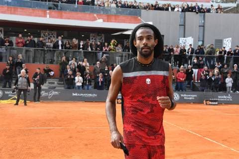 Dustin Brown gagne le tournoi de tennis Challenger Mouratoglou Open a Sophia Antipolis face a Filip Krajinovic TENNIS : Mouratoglou Open - Sophia Antipolis - 07 04 2019 LionelUrman Panoramic 